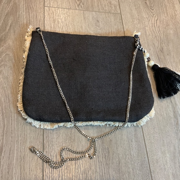 Bohemian Chic Crossbody Bag in Black and Cream - Picture 12 of 13